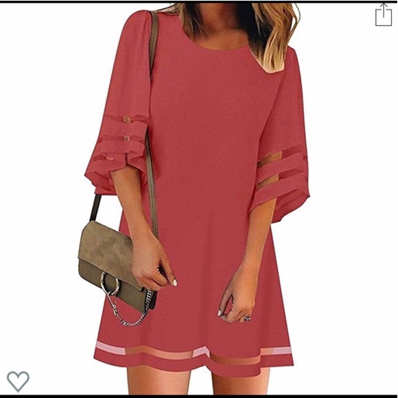Dresses & Skirts - O neck flare sleeve a line mini dress size xlarge